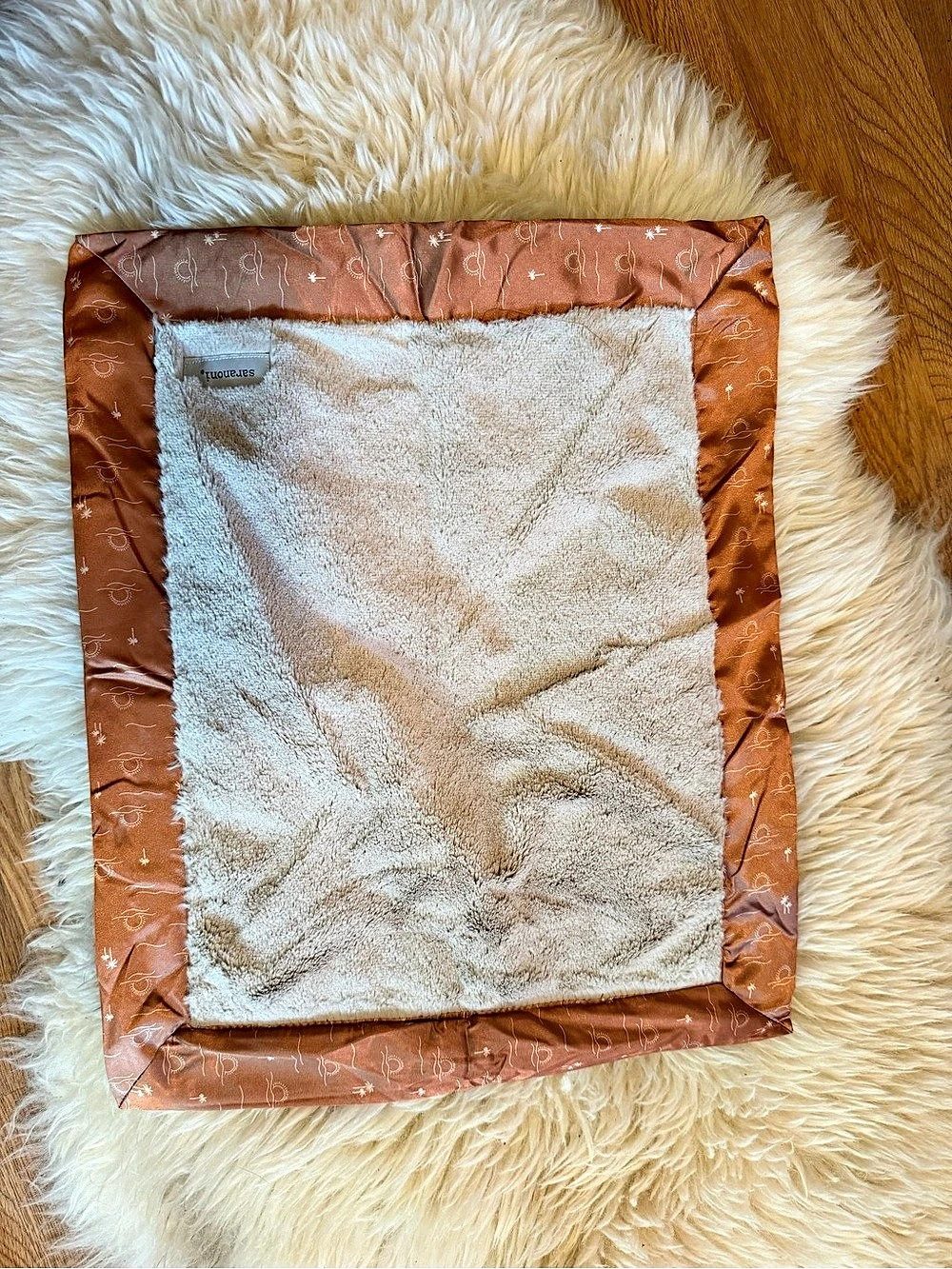 Saranoni Satin Border Mini Blanket Brown & Cream